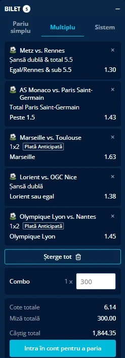 Biletul etapei a 14-a din Ligue 1 - 28 noiembrie 2025