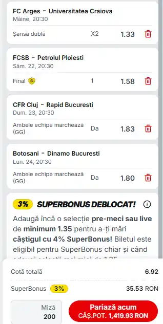 Biletul Etapei a 17-a Superliga