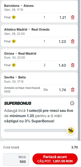 Biletul rundei a 14-a LaLiga