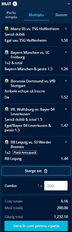 Biletul rundei cu numărul 11 din Bundesliga 21.11.2025