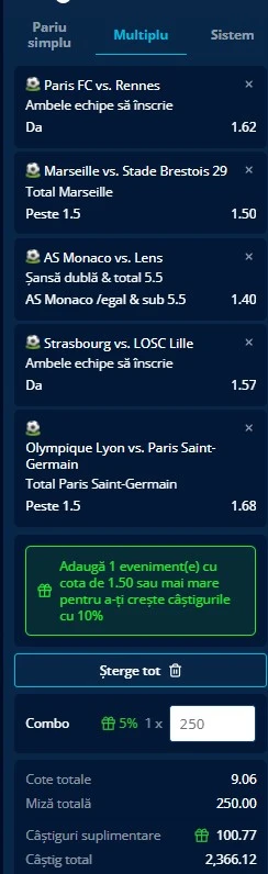 Biletul rundei cu numărul 12 din Ligue 1 - 7 noiembrie 2025