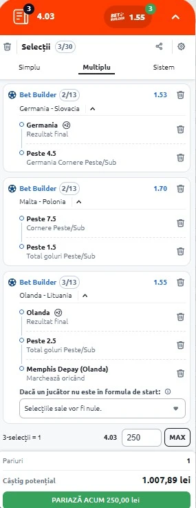 Biletul zilei din Bet Buildere 17.11.2025