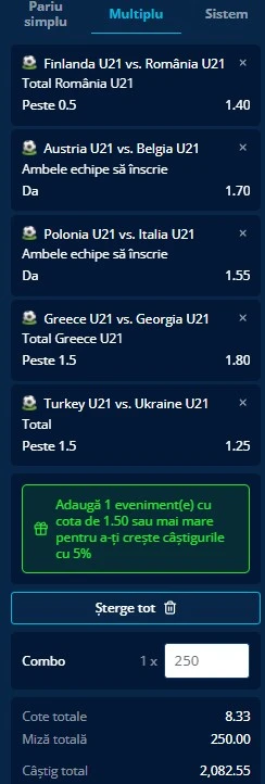 Biletul zilei azi din fotbal 14 noiembrie 2025