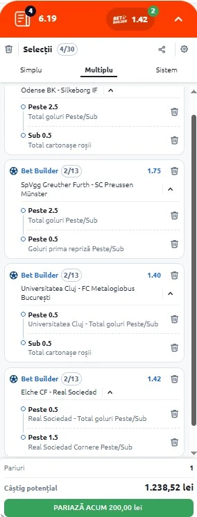 Biletul zilei azi din fotbal 7 noiembrie 2025