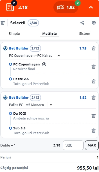 Biletul Zilei din fotbal generat de IA