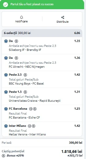 Biletul zilei azi din fotbal 2 noiembrie 2025