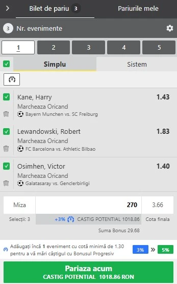 Biletul zilei pe marcatori 22 noiembrie 2025