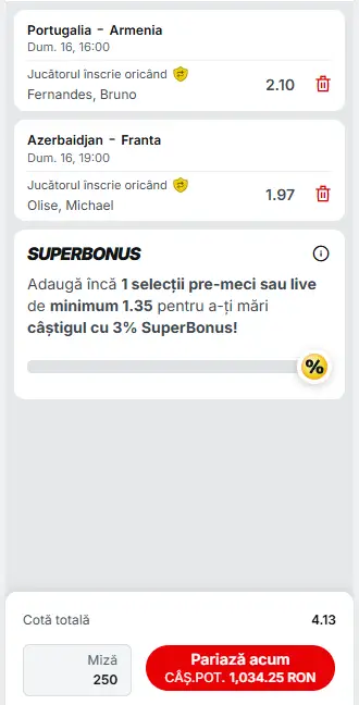 Biletul Zilei pe marcatori recomandat de AI