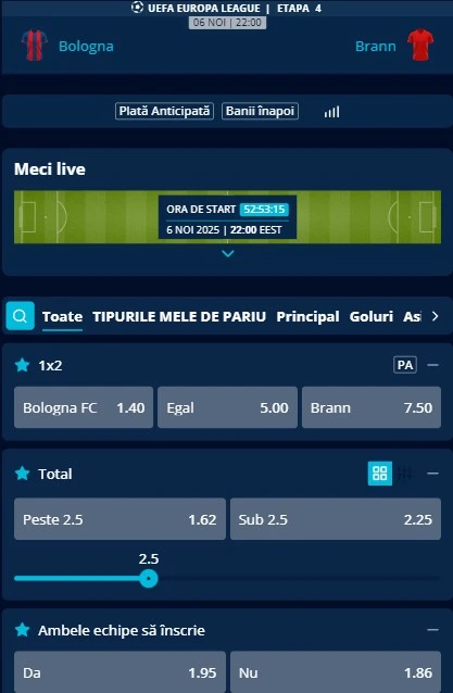 Cote pariuri Bologna - Brann