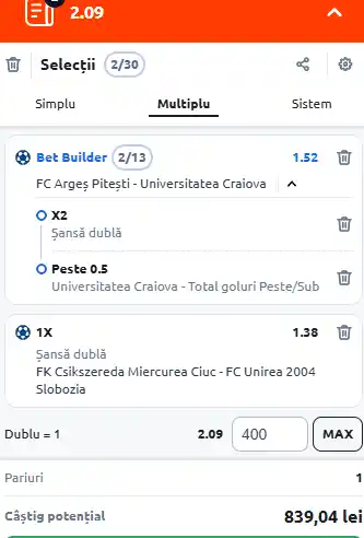 Cota 2 la Betano 21 noiembrie