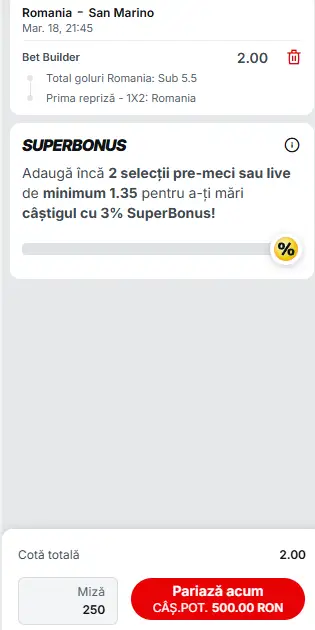 Cota 2 Superbet 18 noiembrie
