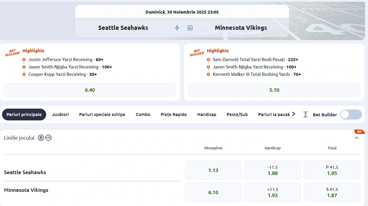 cote Seattle Seahawks vs Minnesota Vikings - NFL