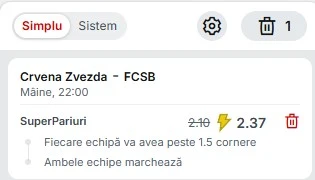 Pariuri Speciale Steaua Roșie vs FCSB