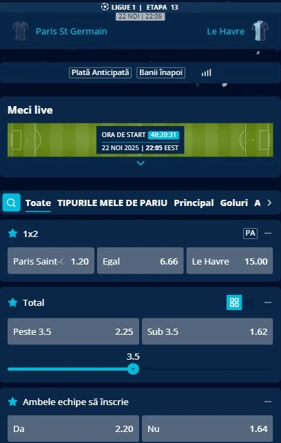 Cote pariuri PSG vs Le Havre