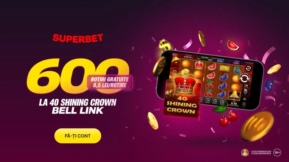 600 Rotiri Gratuite la 40 Shining Crown Bell Link pentru jucătorii noi