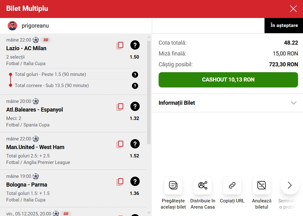 Bilet săptămânal la Casa pariurilor în cotă mare, 04-05.12.2025 2