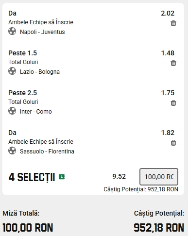 Biletul Etapei 14 din Serie A
