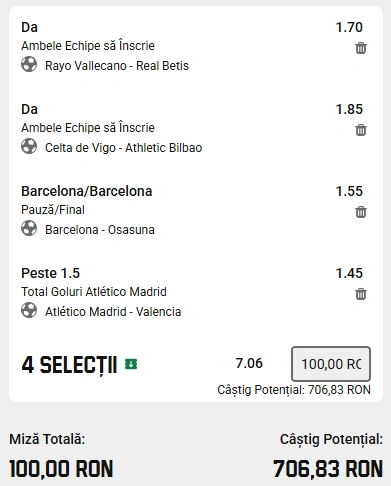 Biletul Etapei 16 din LaLiga