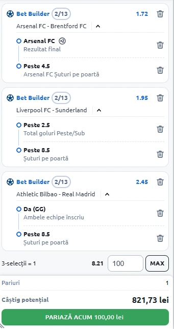 Biletul Zilei Bet Builder din 3 decembrie 2025