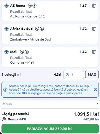 Biletul Zilei Betano din 29 decembrie 2025