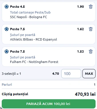 Biletul Zilei din Pariuri Speciale 22.12.2025