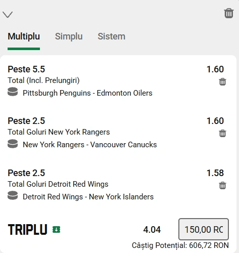 Biletul zilei din hochei - 16 decembrie 2025