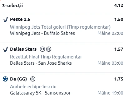 Biletul zilei din hochei și fotbal 05 decembrie 2025