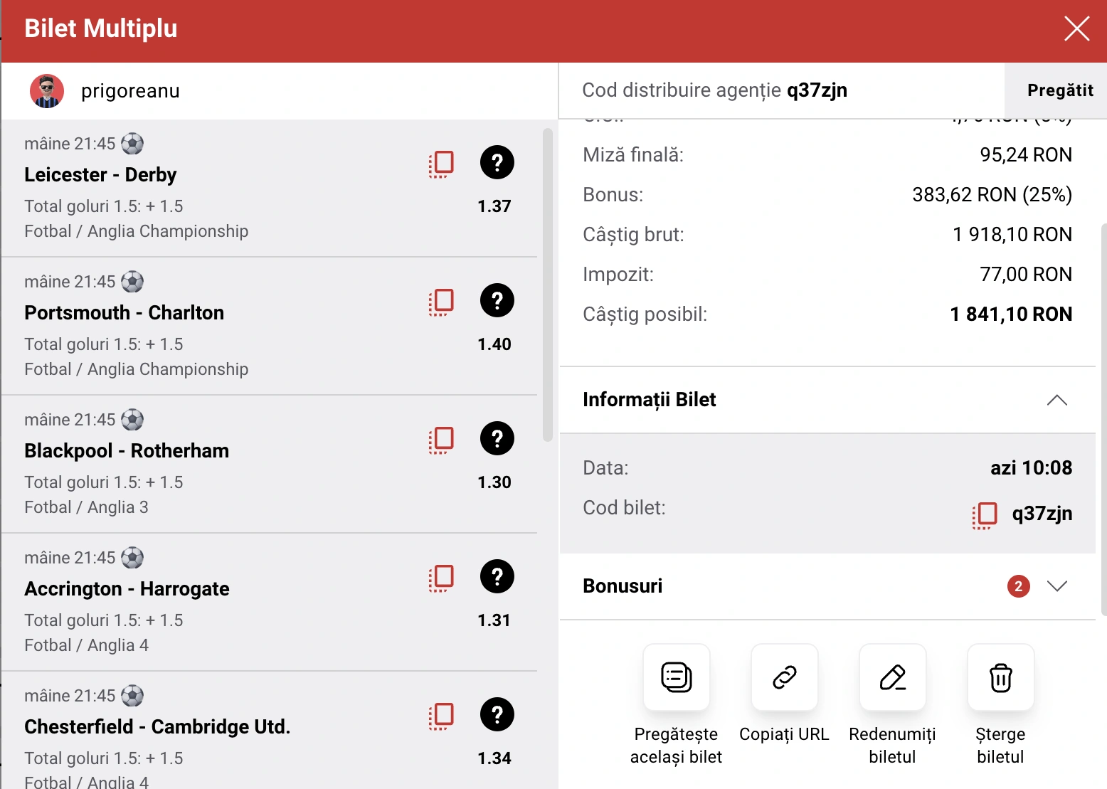 BIletul zilei la Casa Pariurilor 29 decembrie 2025