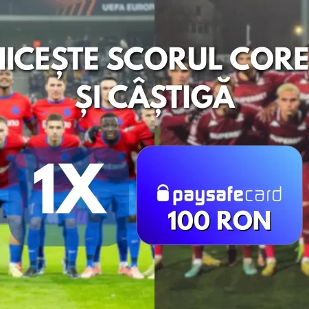 🎁CONCURS FCSB vs Rapid București: Ghicește scorul corect și poți câștiga 1 PaysafeCard în valoare de 100 LEI
