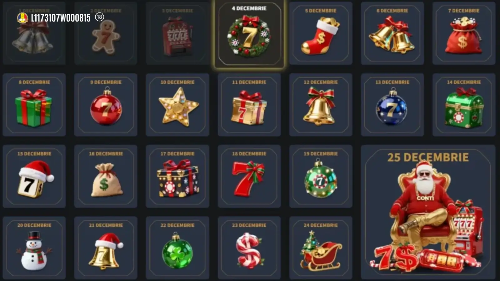 ContiCazino Calendar de Crăciun la Casino 2025