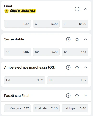 Cote pariuri Legia Varsovia vs Lincoln Red Imps la Superbet