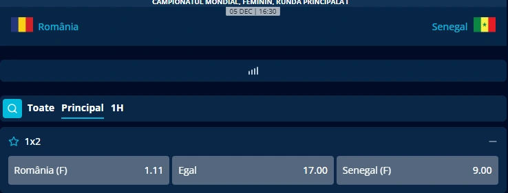 Cote pariuri România - Senegal