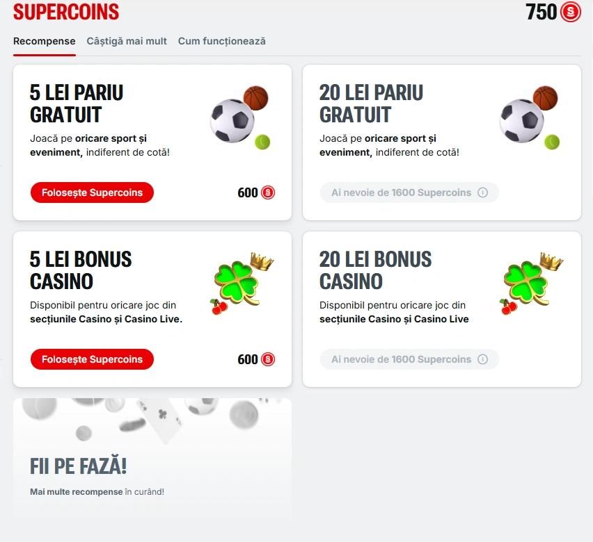 Cum folosești Supercoins la Superbet