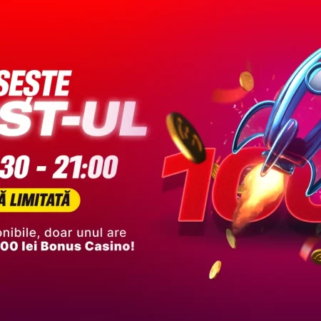 Găsește Boost-ul și câștigă 100 LEI Bonus Casino cu Rulaj 1X doar azi între 20:30 și 21:00