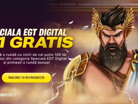 Speciala 1+1 Gratis: 100 Lei Bonus la EGT Digital Fără Rulaj, doar astăzi, 15 decembrie 2025