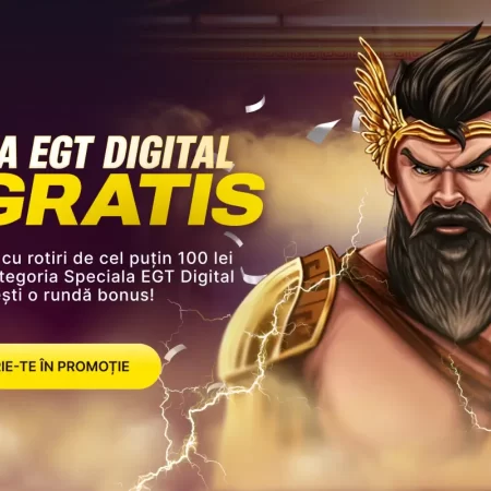 Speciala 1+1 Gratis: 100 Lei Bonus la EGT Digital Fără Rulaj, doar astăzi, 15 decembrie 2025