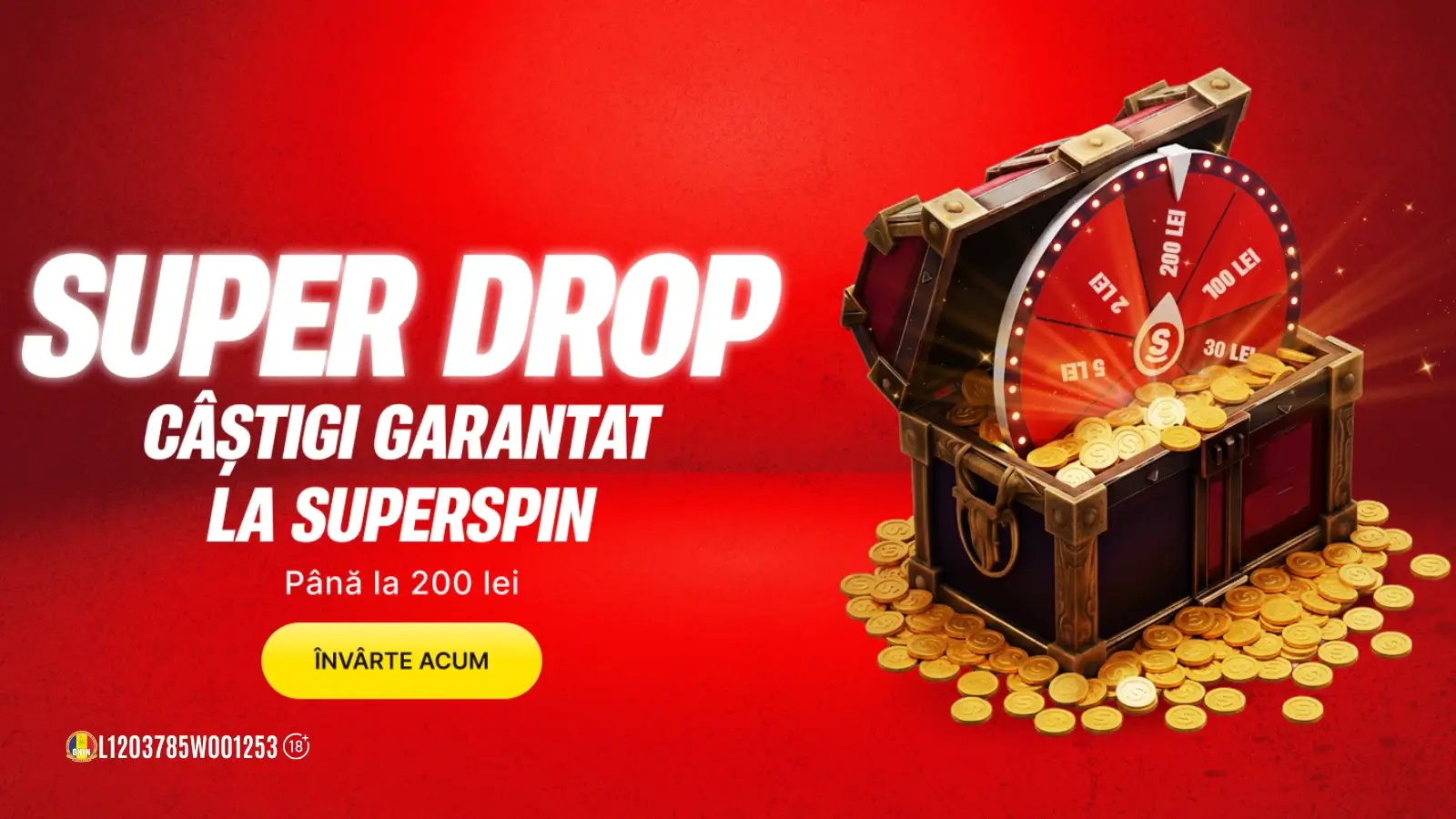 Super Drop X SuperSpin – Câștig garantat până la 200 LEI doar azi, pe 12 decembrie 2025