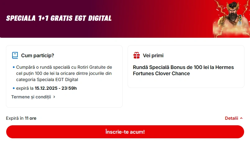 Termeni și Condiții Promoție Superbet Speciala 1+1 Gratis