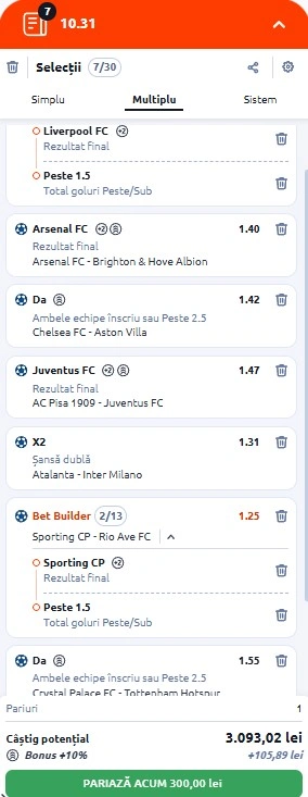 Bilet de weekennd din fotbal 27.12.2025