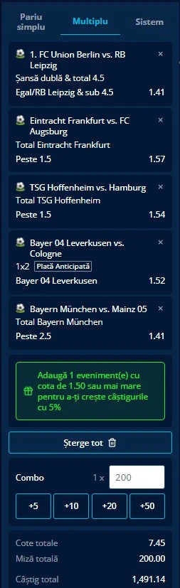 Biletul etapei a 14-a din Bundesliga 12.12.2025