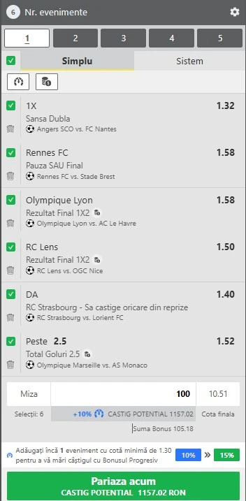 Biletul rundei cu numărul 16 din Ligue 1 - 12.12.2025