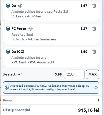 Biletul Zilei Betano generat cu AI