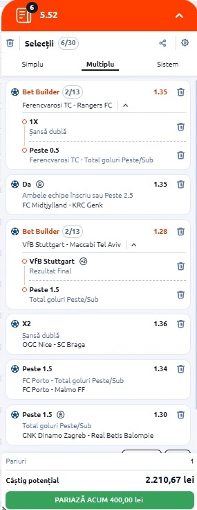 Biletul zilei din Europa League 11.12.2025