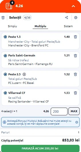 Biletul zilei din fotbal 17 decembrie 2025