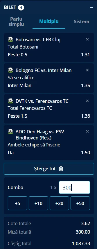 Biletul zilei din fotbal 19.12.2025