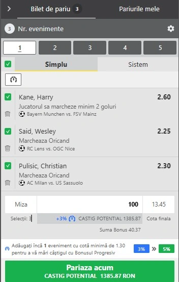 Biletul zilei pe marcatori 14.12.2025