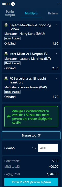 Biletul zilei pe marcatori 09.12.2025