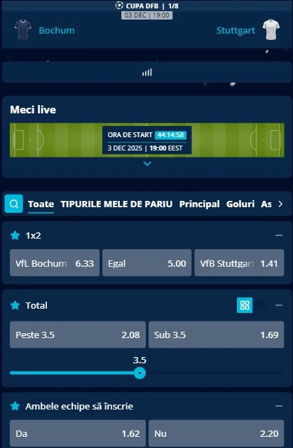 Cote pariuri Bochum vs Stuttgart
