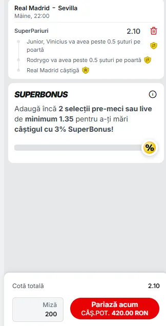 Cota 2 la Superbet 20.12