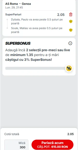 Cota 2 Superbet 29 decembrie